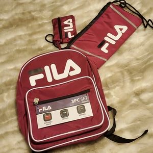 New Fila 3Pc backpack set